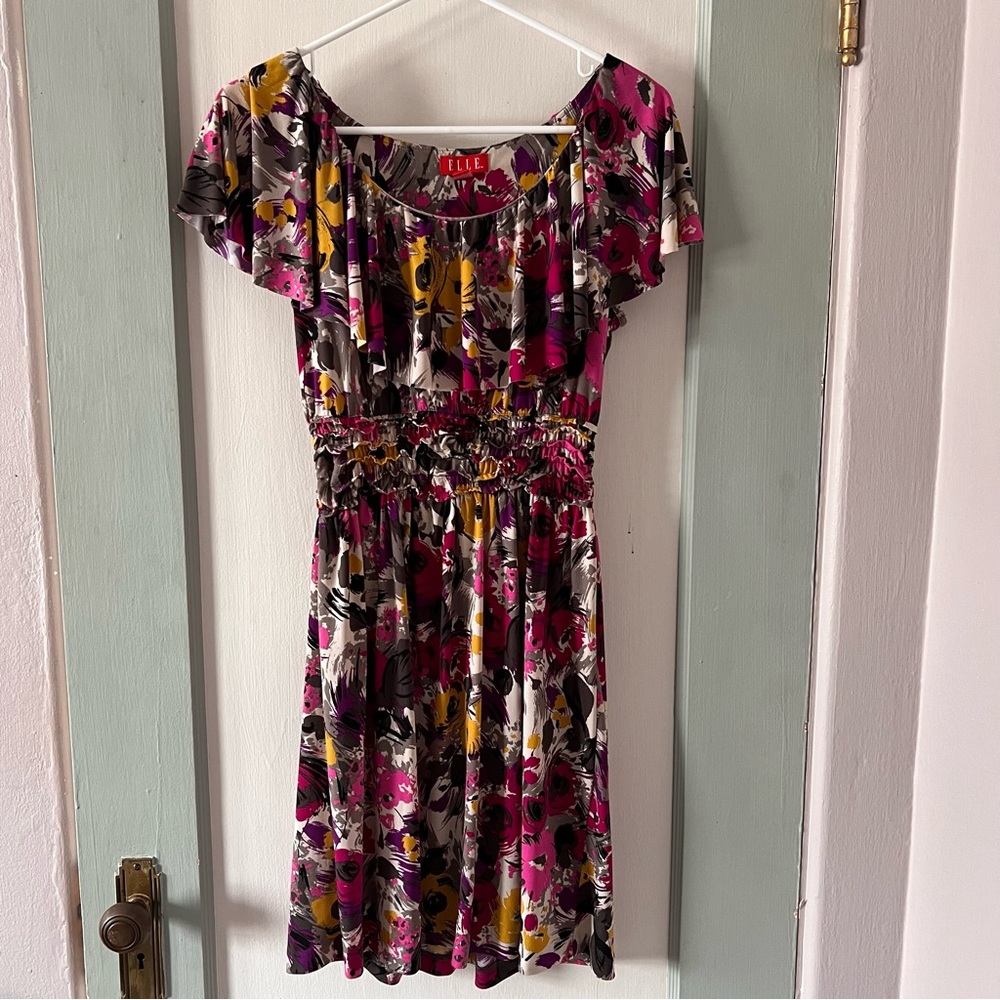 FREE Elle Flowered Print dress with mock neck